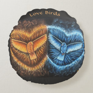 Birds Flying Together- Round Pillow