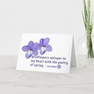 Bird's Foot Violets Wildflowers Quote Thank You Card