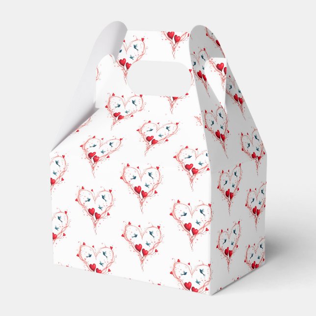 Birds for Valentine's Day Favor Box (Front Side)