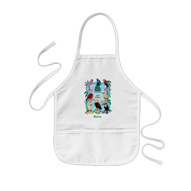 Birds I Love Birds Kids Apron (Front)