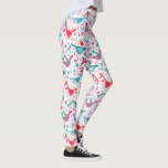 Birds in a Garden Modern Boho Watercolor Leggings<br><div class="desc">Modern Bohemian folk style watercolor painting of birds in a garden of bright orange,  pink and teal wild flowers.</div>