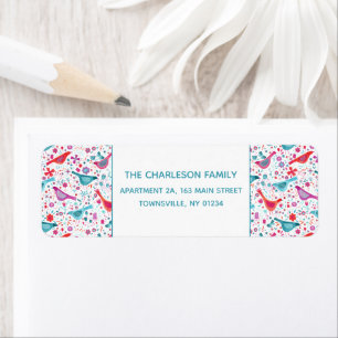 Birds in a Garden Watecolor Custom Address Label