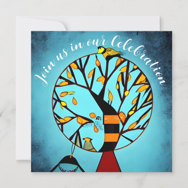 Birds in a Tree End of Chemo Cancer Celebration Invitation (Front)