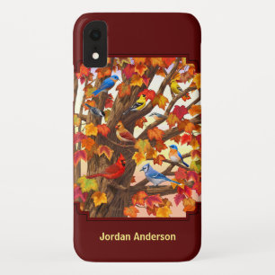 Birds in Autumn Maple Tree Red iPhone XR Case