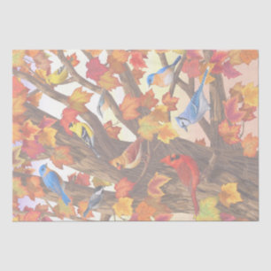 Birds in Autumn Maple Tree Tissue Paper