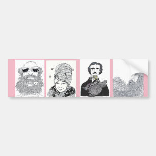 Birds in Beards Bumper Sticker by Shoshanah Marohn