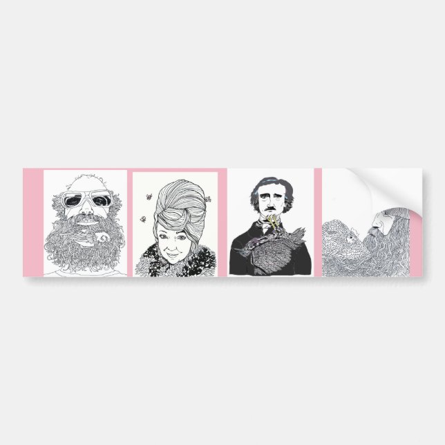 Birds in Beards Bumper Sticker by Shoshanah Marohn (Front)