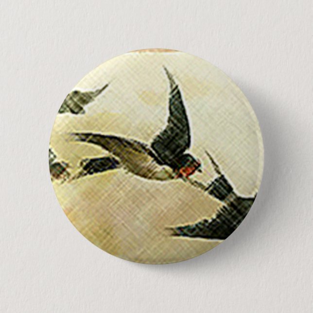 Birds In Flight 2 Inch Round Button (Front)