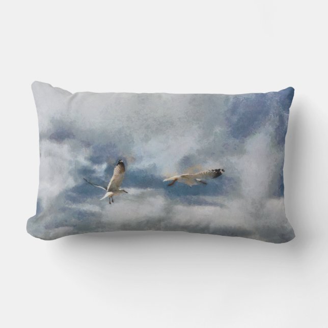 Birds in Flight Lumbar Pillow (Front)