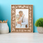 Birds In Floral Vine Foliage Border Etched Frames<br><div class="desc">This etched wooden frame was derived from an antique Victorian era 1894 birds in a floral vine foliage border print. You can easily personalize the text in this design template.</div>