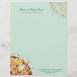 Birds in Flower Land Baby Business Letterhead