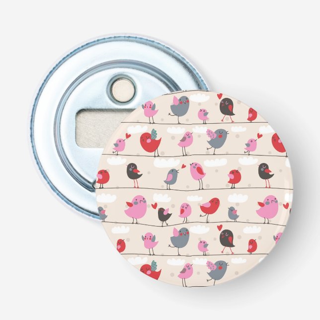 Birds in Love Bottle Opener (Front)