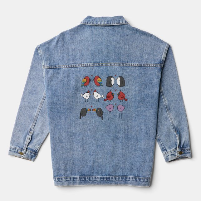 Birds In Love  Denim Jacket (Back)