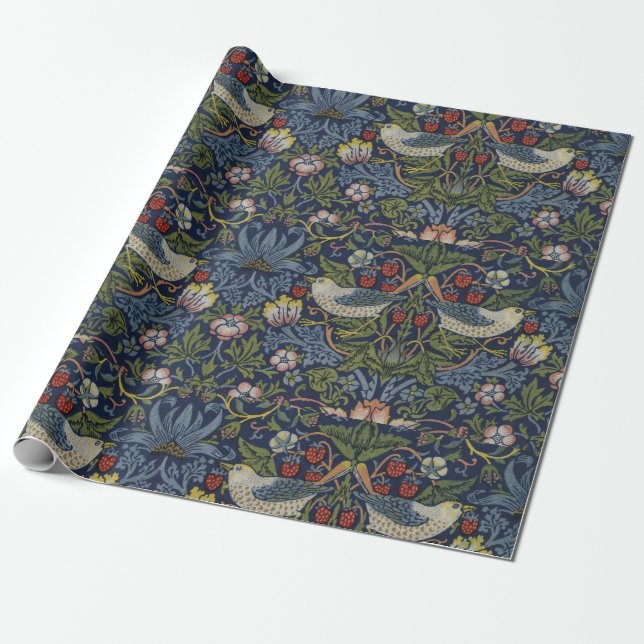 Birds in nature design wrapping paper (Unrolled)