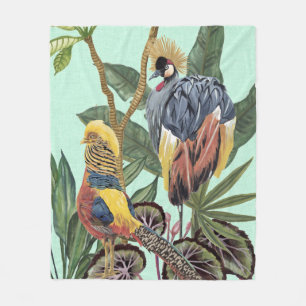 Birds in Paradise - Large Birds Fleece Blanket