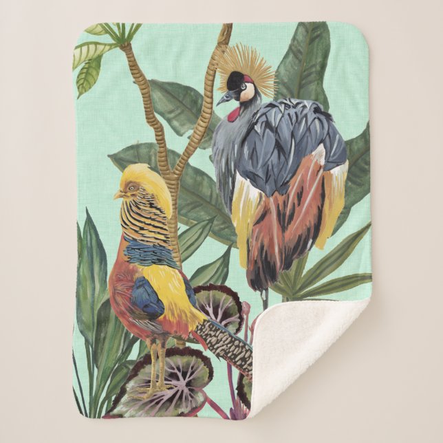 Birds in Paradise - Large Birds Sherpa Blanket (Front)