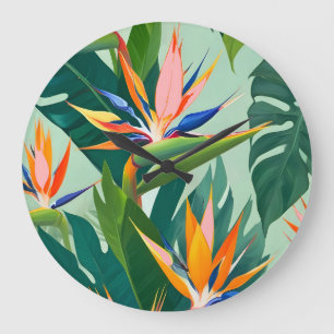 Birds in Paradise Large Clock
