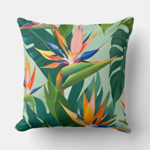 Birds in Paradise Throw Pillow