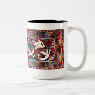 Birds in Red Mug