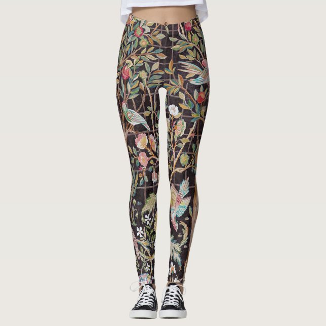 Birds in The Flower Garden, William Morris Leggings (Front)