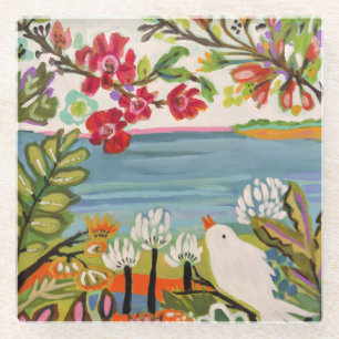 Birds in the Garden Glass Coaster