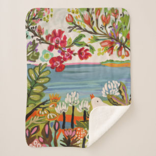 Birds in the Garden Sherpa Blanket
