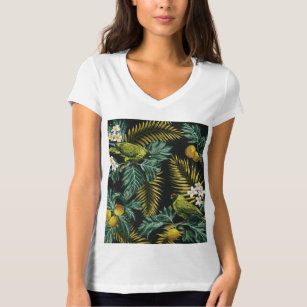 Birds In The Tropical Night Forest T-Shirt
