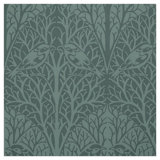 Birds in Thicket, Leaf-Shadow Colours Fabric (Swatch)