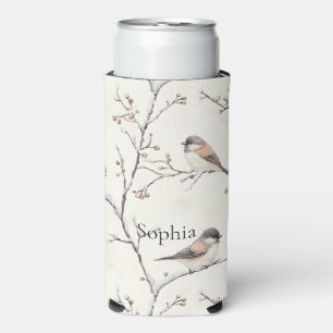 Birds in Tree Christmas Seltzer Can Cooler