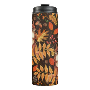 Birds in violet lilac garden thermal tumbler