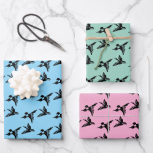 Birds LoveBirds Design Wrapping Paper Sheets