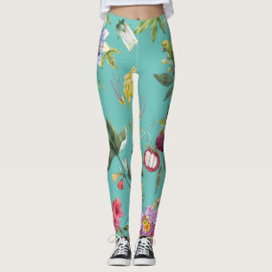 Birds Lover And Flowers Summer Leggings