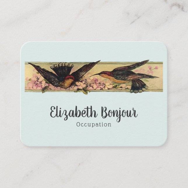 Birds Meeting PAPER & SIZE OPTIONS - Large Business Card (Front)
