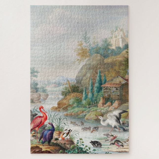 Birds near a Mountain Stream Herman Henstenburg Jigsaw Puzzle (Vertical)