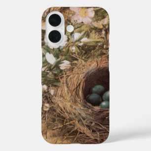 Bird's Nest and Dog Roses by John William Hill iPhone 16 Case