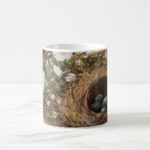 Bird's Nest and Dog Roses by John William Hill Coffee Mug