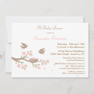 Birds Nest Baby Shower Invitation