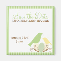 Birds Nest Baby Shower Save the Date magnets