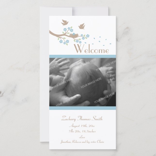 Birds Nest Birth Announcement (Front)