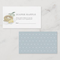 Bird's Nest Blue Baby Shower Diaper Raffle Ticket