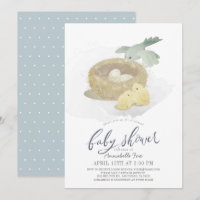 Bird's Nest Blue Boy Virtual Baby Shower