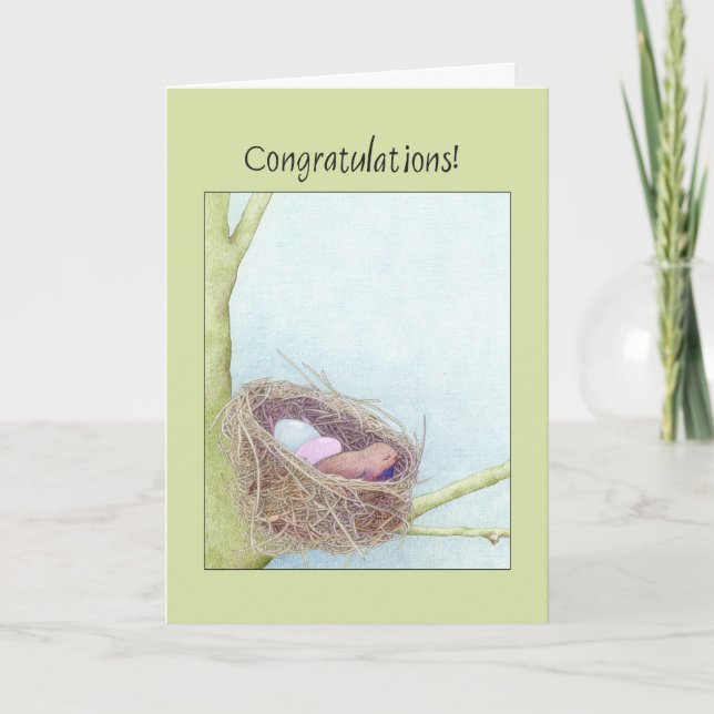 Bird's Nest Congratulations Card (Front)