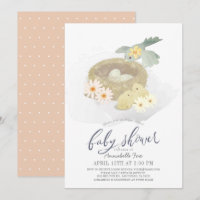 Bird's Nest Floral Girl Virtual Baby Shower