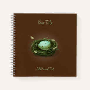 Bird's Nest With Blue Speckled Egg Custom Notebook