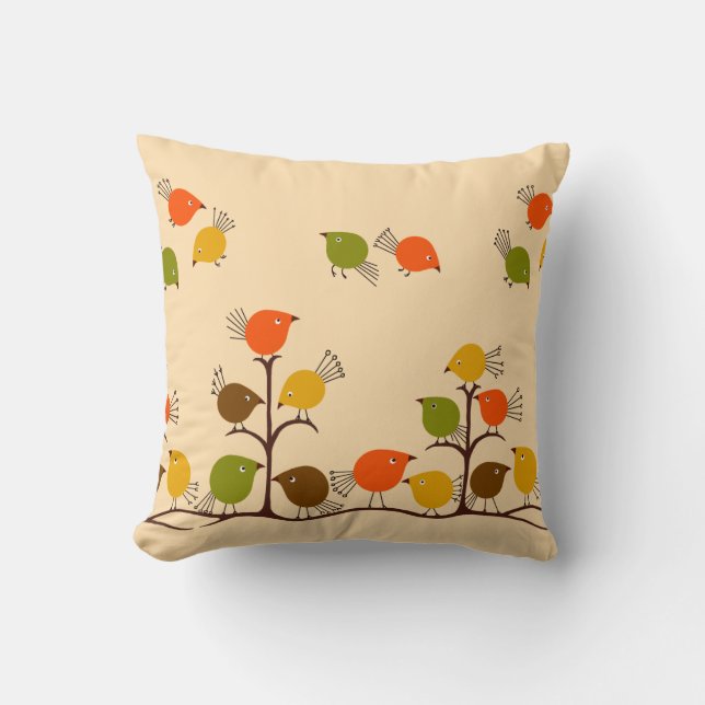 Birds of a Feather Throw Pillow (Front)