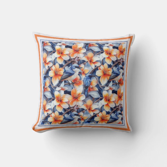 Birds of a Feather Throw Pillow (Front)