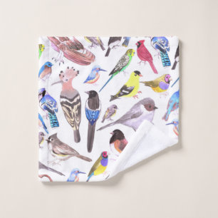 Birds of America- pets and wild birds Wash Cloth