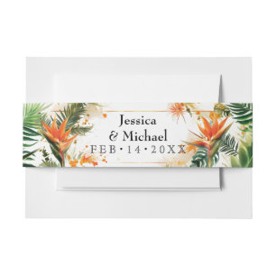 Birds of Paradise Bliss Invitation Belly Band