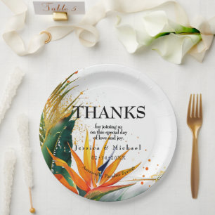 Birds of Paradise Bliss Paper Plate