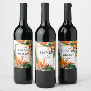  Birds of Paradise Bliss Wine Label